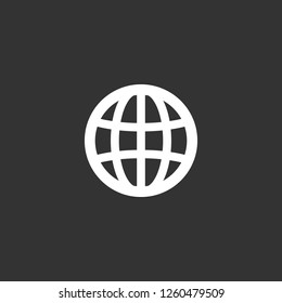 globe icon vector. globe sign on black background. globe icon for web and app