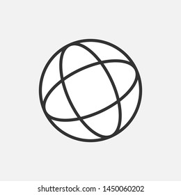 Globe Icon Vector Sign & Symbol. Presented in Line Art Style.