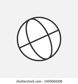 Globe Icon Vector Sign & Symbol. Presented in Line Art Style.