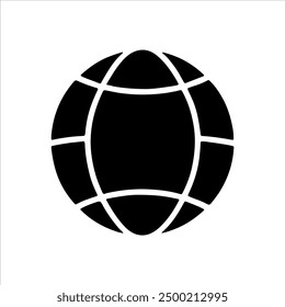 Globe icon vector silhouette illustration design on white background.