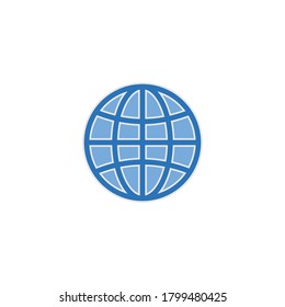 Globensymbol, Vektorsymbol auf der Website Symbol einzeln auf weißem Hintergrund