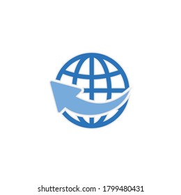 globe icon vector symbol go to website icon isolated illustration white background