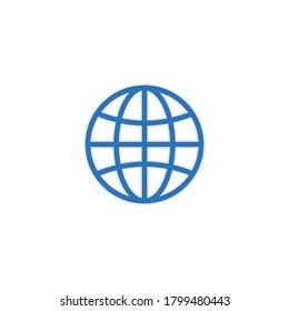 símbolo del vector del icono del globo ir al icono del sitio web ilustración aislada fondo blanco