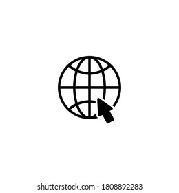 globe icon vector symbol of go to web isolated illustration white background