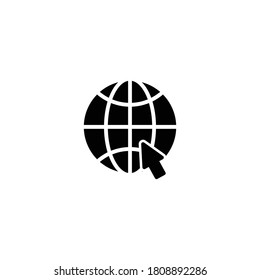 símbolo del vector del icono del globo de ir a la ilustración aislada de la web fondo blanco