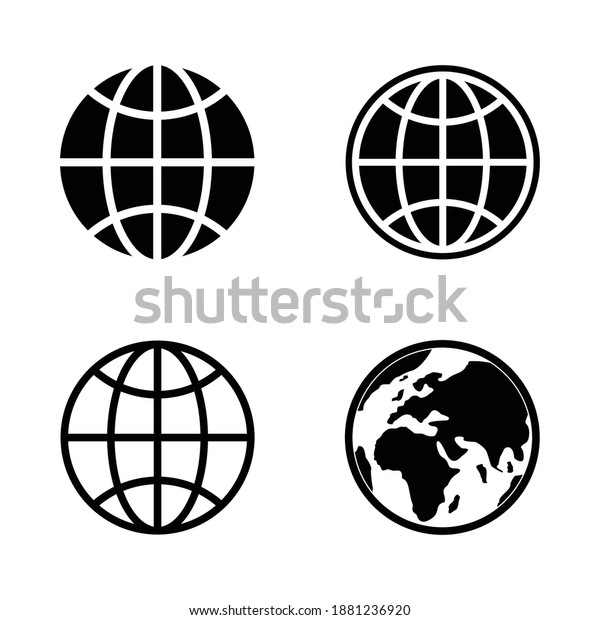 Globe Icon Vector Symbol Go Web Stock Vector (Royalty Free) 1881236920 ...