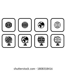 globe icon vector symbol isolated illustration white background