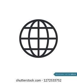 Globe Icon Vector Template Illustration Design