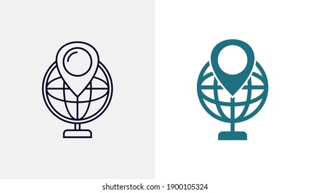 Plantilla vectorial de icono de globo, Conceptos de icono de diseño de viajes, Diseño creativo