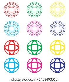 Globe icon vector. Website icon sign symbol in trendy flat style. Set elements in colored icons. Planet vector icon illustration isolated on white background