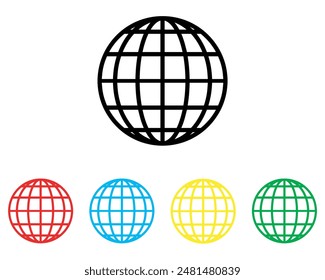 Globe icon vector. Website icon sign symbol in trendy flat style. Set elements in colored icons. Planet vector icon illustration isolated on white background