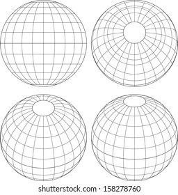 Globe icon with vector of the world