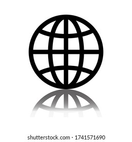 Vector de icono de globo, ilustración de símbolo mundial

