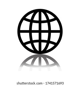 Vector de icono de globo, ilustración de símbolo mundial
