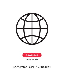 Globe icon vector. World sign