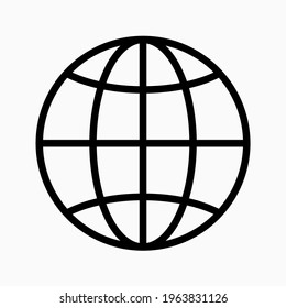 vector de icono de globo. símbolo mundial. firma del sitio web para cualquier propósito