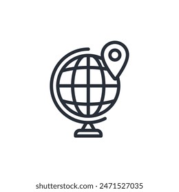 globe icon. vector.Editable stroke.linear style sign for use web design,logo.Symbol illustration.