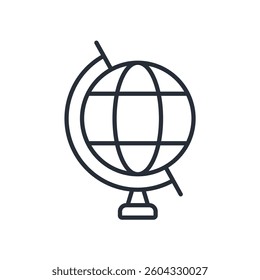 globe icon. vector.Editable stroke.linear style sign for use web design,logo.Symbol illustration.