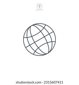 Globe icon. A visually appealing and interconnected vector illustration of a globe, symbolizing global presence, international reach, and connectivity.