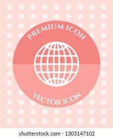 Globe Icon for Web. Application, Software & Graphic Design.