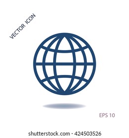 Globe icon, web design element