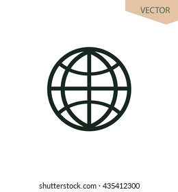 Globe icon, web design element