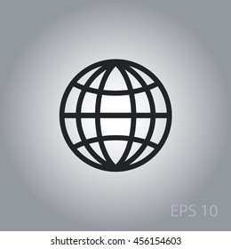 Globe icon, web design element