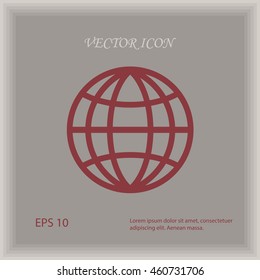 Globe icon, web design element