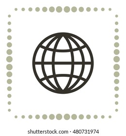 Globe icon, web design element