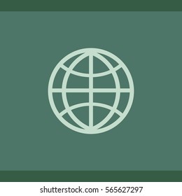 Globe icon, web design element