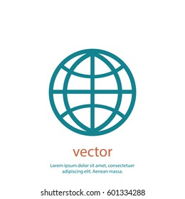 Globe icon, web design element