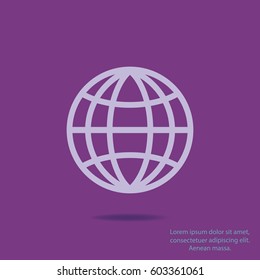 Globe icon, web design element