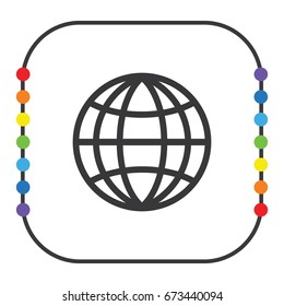 Globe icon, web design element