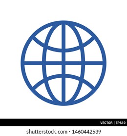 Globe Icon Web Icon Flat Vector Stock Vector (Royalty Free) 1460442539 ...