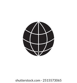 globe icon of web image. Global network sign. World black and white sign or icon. Vector