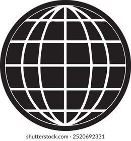 globe icon of web image. Global network sign. World black and white sign or icon. Vector
