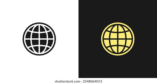 globe icon of web image. Global network sign. World black and white sign or icon. Vector