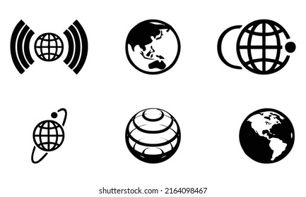 globe icon of web image set