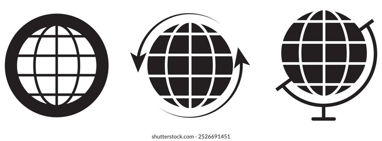 Icono del globo del diseño del sistema de Imagen del Web EPS 10