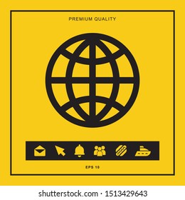 Globe icon for web and mobile