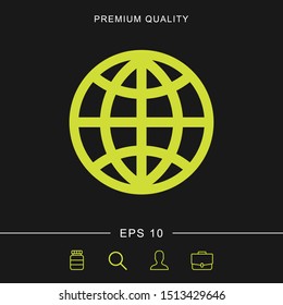 Globe icon for web and mobile