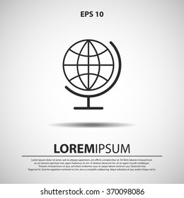globe icon for web and mobile. flat design style