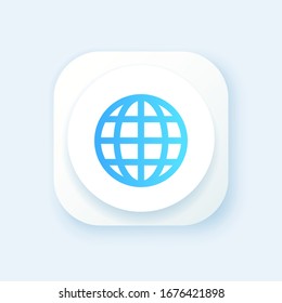Globe Icon. Web icon page symbol for your web design. Internet world vector