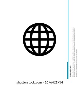 Globe Icon. Web icon page symbol for your web design. Internet world vector