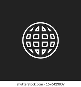 Globe Icon. Web icon page symbol for your web design. Internet world vector