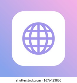 Globe Icon. Web icon page symbol for your web design. Internet world vector