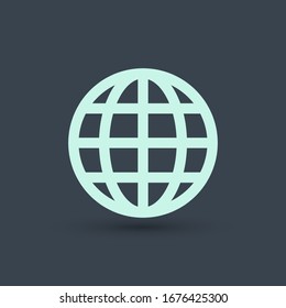 Globe Icon. Web icon page symbol for your web design. Internet world vector