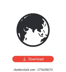 Globe icon for web site and mobile app