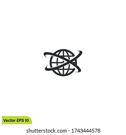 ilustración vectorial del símbolo web del icono del globo. 