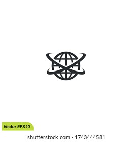ilustración vectorial del símbolo web del icono del globo. 